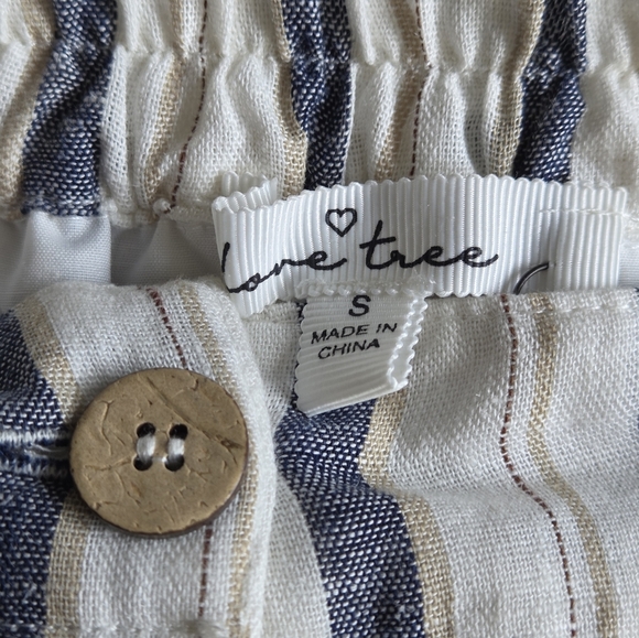 Striped Button-Down Linen Skirt - Picture 3 of 9